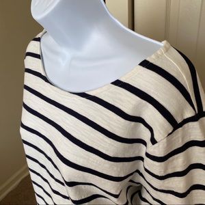Talbots Women • White with Navy Blue Stripes